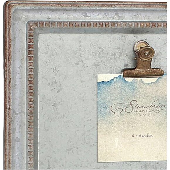 ❤️Offers ~ New Stonebriar Beach House Galvanized Clipboard & Holder 15.2" x13.2" - Picture 2 of 4